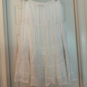 White Cotton Boho Skirt